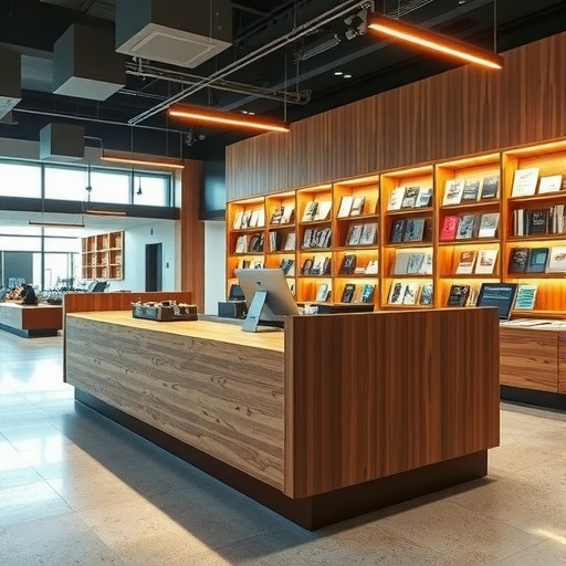 专属设计：舟山万达广场书店收银台