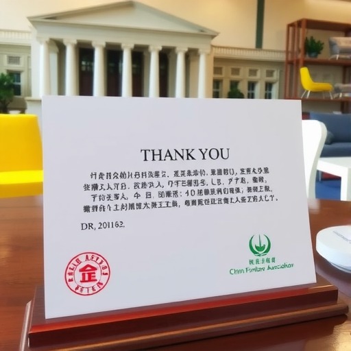国家发改委产业经济与技术经济研究所致中国家具协会感谢信