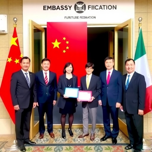 世界家具联合会主席、中国家具协会理事长徐祥楠一行拜访中华人民共和国驻米兰总领事馆