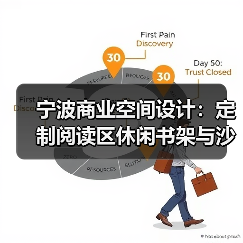宁波商业空间设计：定制阅读区休闲书架与沙发（图1）