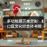 多功能展示桌定制：虹口区文化综合体书屋（图3）