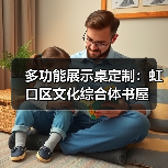 多功能展示桌定制：虹口区文化综合体书屋（图4）