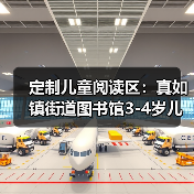 定制儿童阅读区：真如镇街道图书馆3-4岁儿童座椅（图1）