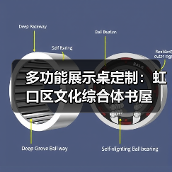 多功能展示桌定制：虹口区文化综合体书屋（图2）