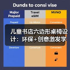 儿童书店六边形桌椅设计：环保+创意激发学习兴趣