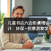 儿童书店六边形桌椅设计：环保+创意激发学习兴趣（图3）