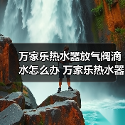万家乐热水器放气阀滴水怎么办 万家乐热水器放气阀滴水解决方法【详解】