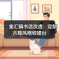 金汇镇书店改造:定制古籍风格收银台(图1) 金汇镇书店改造:定制古籍风格收银台(图1)