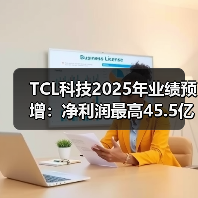 TCL科技2025年业绩预增：净利润最高45.5亿元，同比增长191%