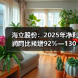 海立股份:2025年净利润同比预增92%—130%(图2) 海立股份:2025年净利润同比预增92%—130%(图2)