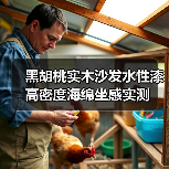 黑胡桃实木沙发水性漆高密度海绵坐感实测