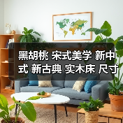 黑胡桃 宋式美学 新中式 新古典 实木床 尺寸有：1.5米，1.8米， 多种配置可选。（图3）