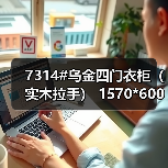 7314#乌金四门衣柜（实木拉手） 1570*600*2030mm 7315＃乌金五门衣柜（实木拉手） 1944*600*2030mm 可加顶加角柜（图3）